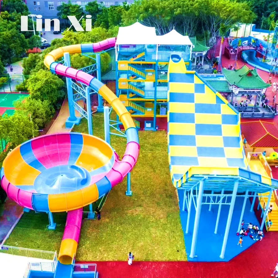 Customized New Adult Water Park Equipment, Children's High-Altitude Fiberglass Rotary Slide