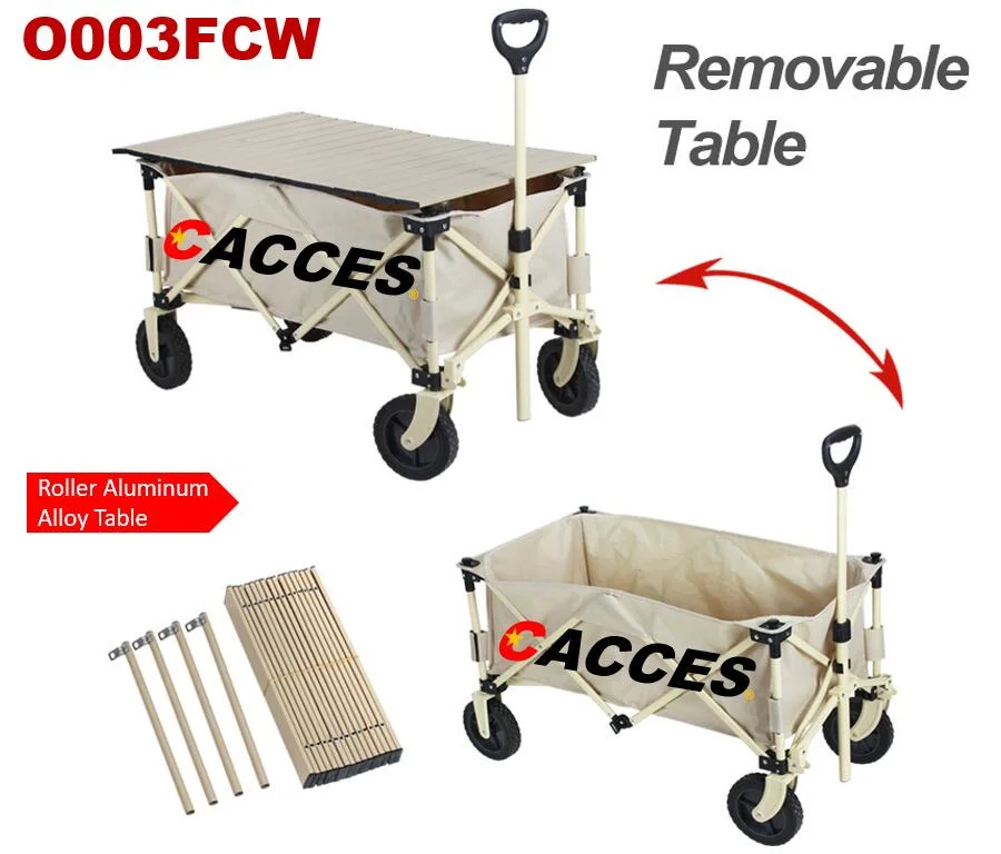 Utilitaire de plein air Wagon,l'acier,solide chariot pliant chariot,AJUSTABLE Poignée escamotable&amp;chiffon lavable&amp;table à rouleaux 80/100du frein de stationnement kg Capacité de l'utilitaire de jardin Panier