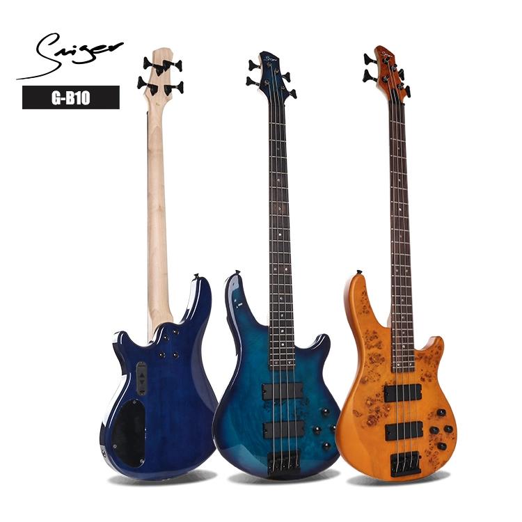 Custom Brand Burl Ash Guitar Electric Bass 4 String Professional Musical Instruments