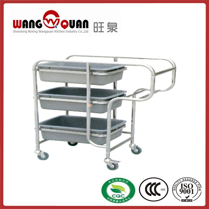 Stainless Steel 3 Tier Restaurant Kitchen Food Service Trolley