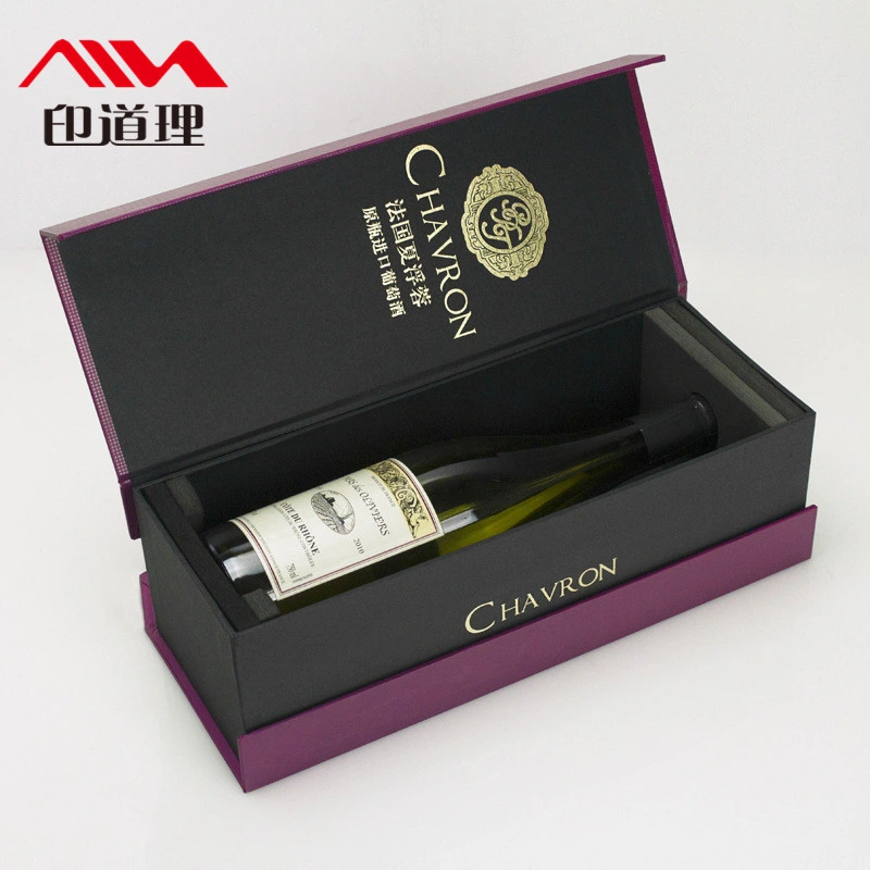 Cosmetic Shipping Glass Bottle Cardboard Gift Box Single Packaging Red Wine Bottle Box