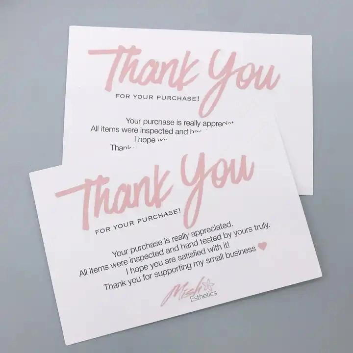 High quality/High cost performance  Cheap Paper Insert Thank You Business Card with Own Logo