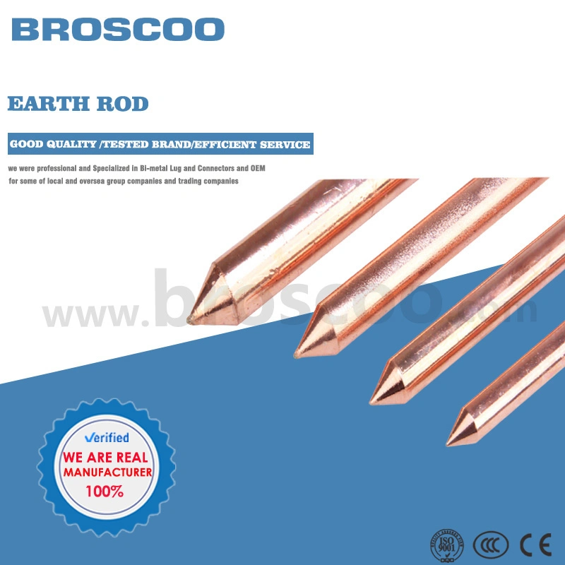 High Efficient Copper Plated Steel Grounding Earthing Rod for Earthing System