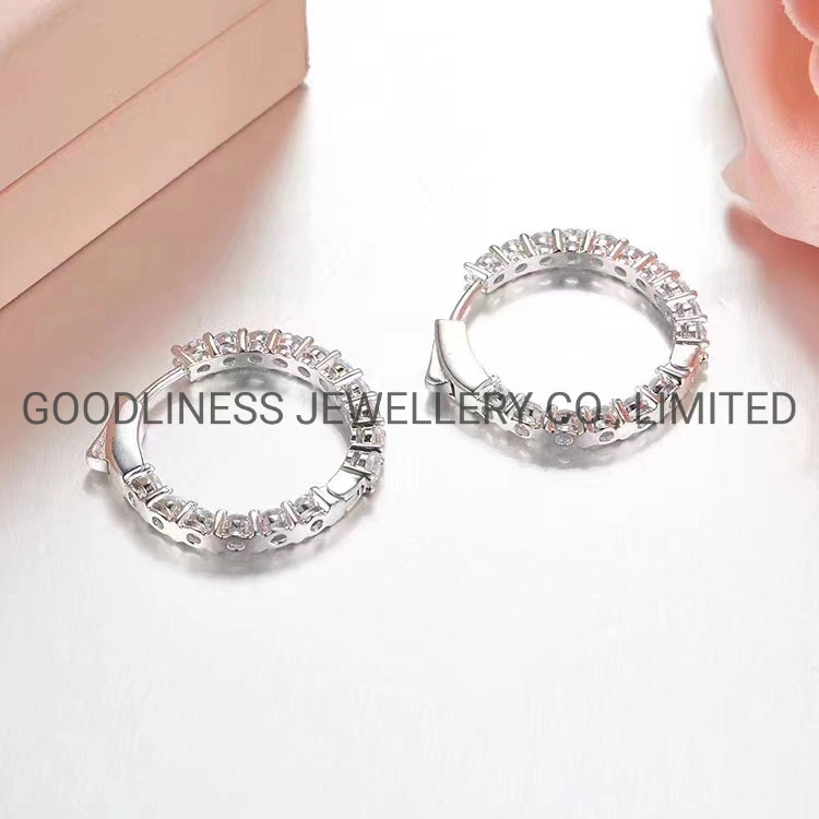 Pave CZ Women Hoop Earrings Fashion Accessories Jewelry