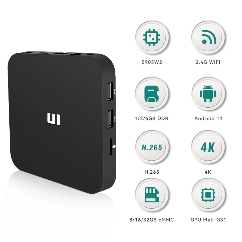 U1 Ott Smart 4K HD Dual Wi-Fi em Android de 2.4/5 g. TV Box