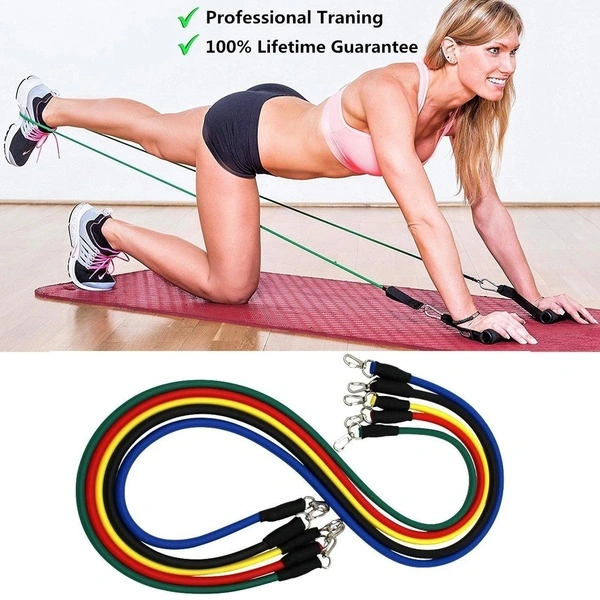 11PCS/ Set Natural Rubber Latex Fitness Resistance Bands