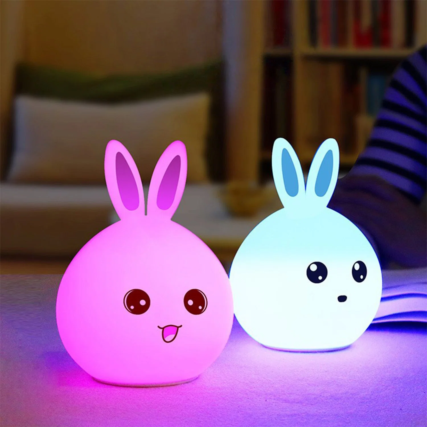 Rabbit Silicone Lamp Portable LED Bunny Lamp USB Rechargeable