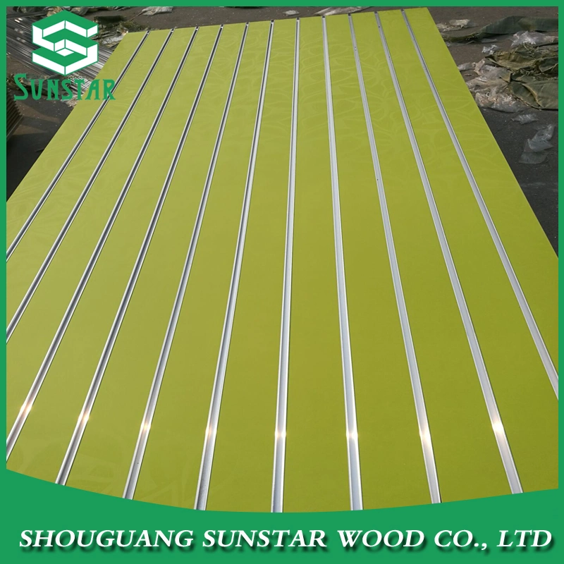 18mm 4*8FT T-Slot/Periodically Grooved Slat Wall Panel/Slatwall/Slot Board Laminate High Density Melamined MDF Panel Slotwall Board Slot MDF Used for Display