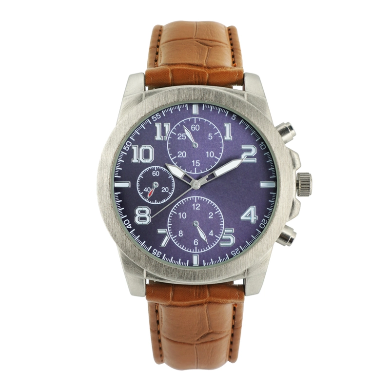 Leather Band Alloy Case Men&prime; S Quartz Wristwatches, Sport Water Proof Hand Watch for Men