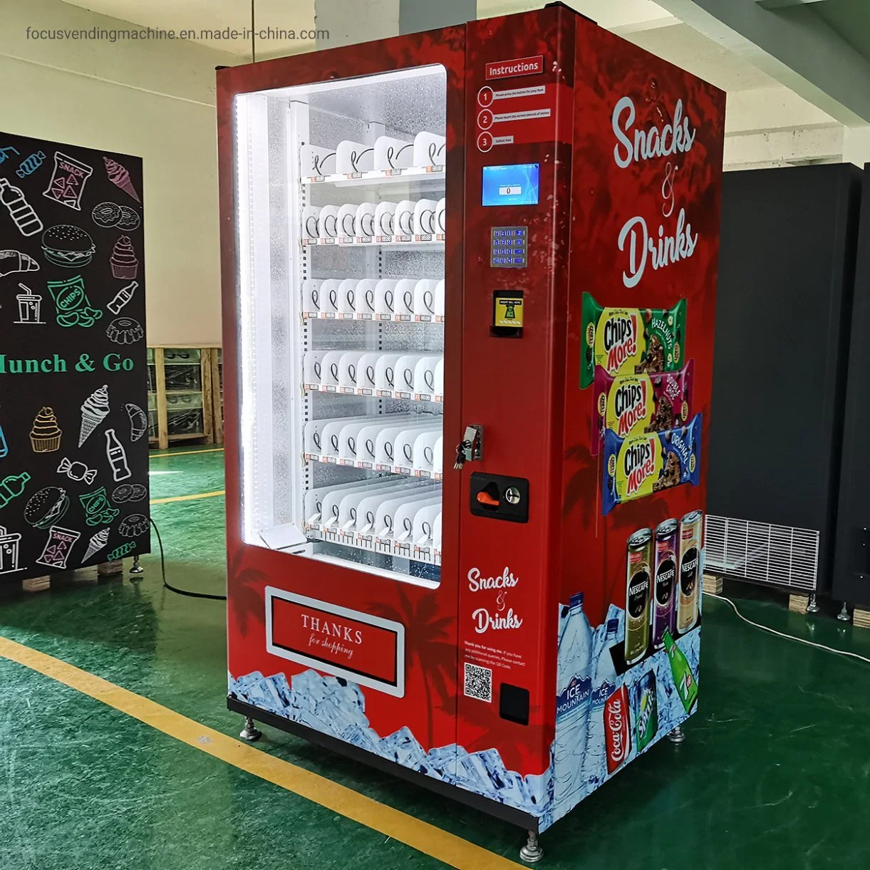 Automatic Combo Vending Machines for Snack Beverage Drink Sales with Cooling System