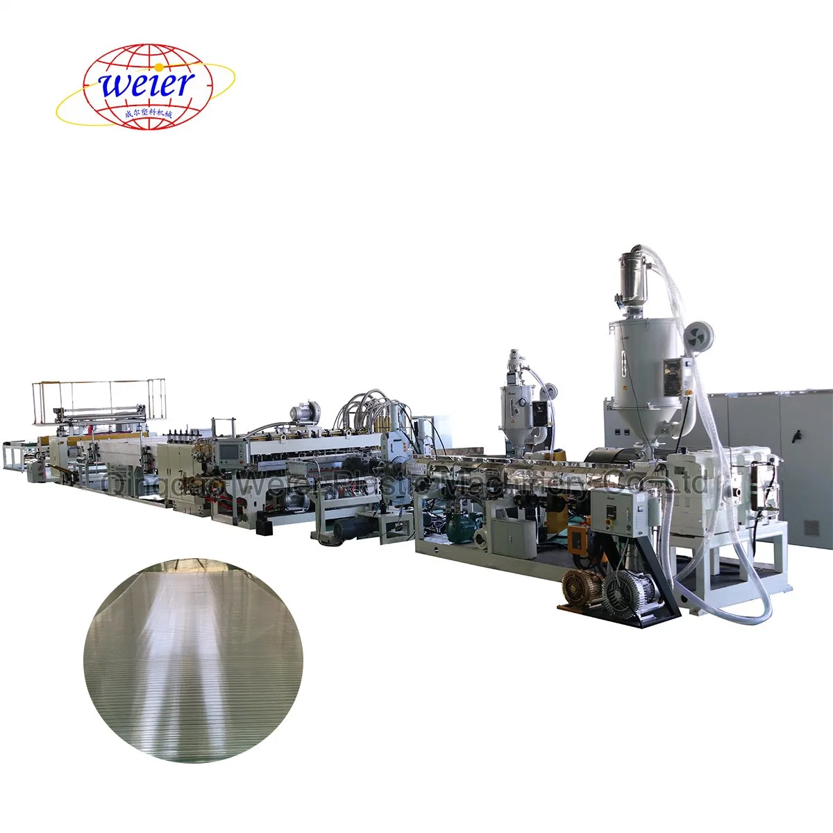 Plastic PC Hollow Cross Section Plate Grid Board Transparent Sun Sheet Extrusion Production Line