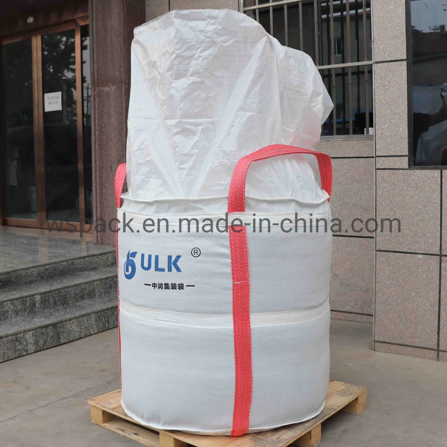 FIBC Bulk Bag 1 One Ton Bag Duffle Top Flat Boden Gewebte Polypropylen-Taschen Pharma Clean Big Bags