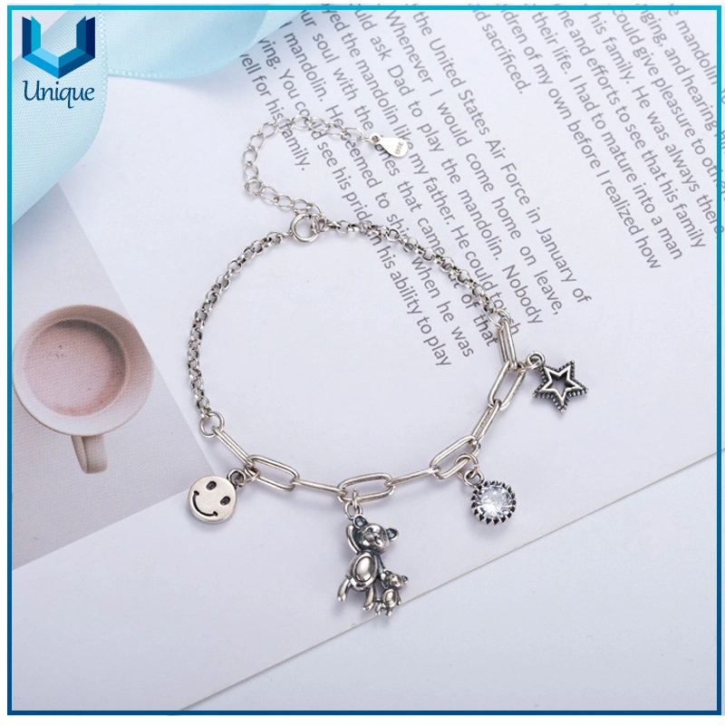 تصميم مخصص أزياء براسيليت 925 Sterling Silver Bracelet مع تيدي اصبر على الساحرة