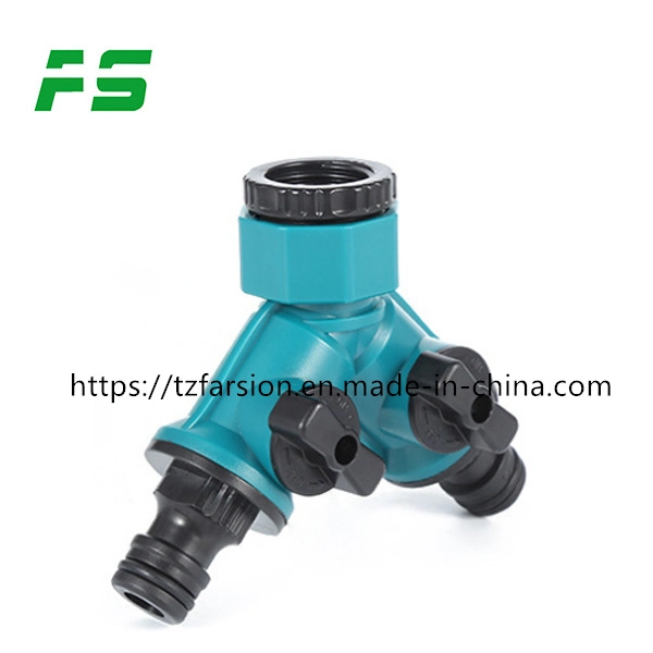 3/4inch Female Water Faucet Connector Garden Hose Pipe Connectors Splitter Y 2 Ways Stop Valve Garden Irrigation Fast Diverter Connector