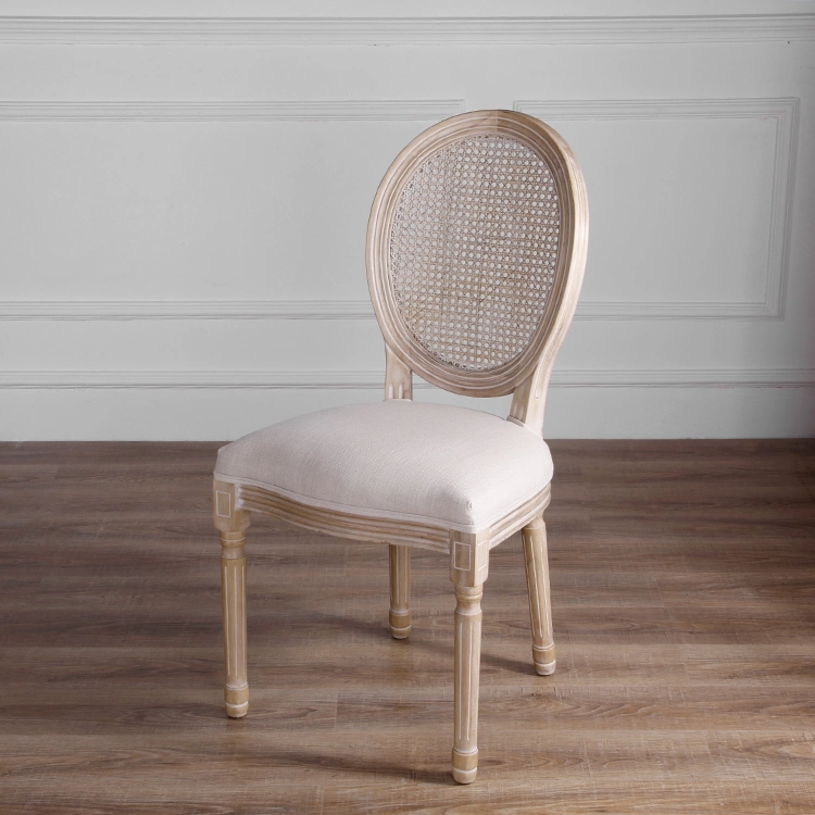 Kvj-6126 French Style Banquet Round Rattan Back Louis Chair