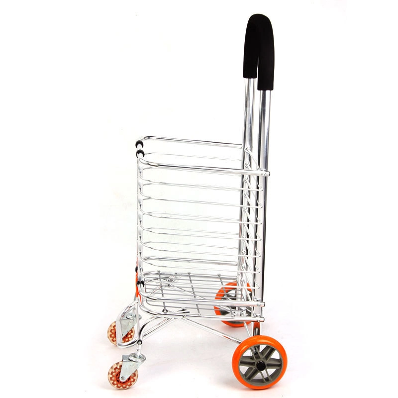 China Manufacturer Aluminum Folding Shopping Basket Utility Cart for Grocery Shopping