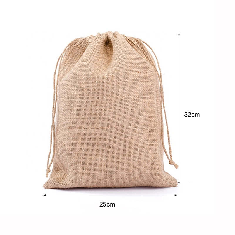 Wholesale/Supplier Eco Friendly Jute Sacks Drawstring Hemp Bag Burlap Gift Bags