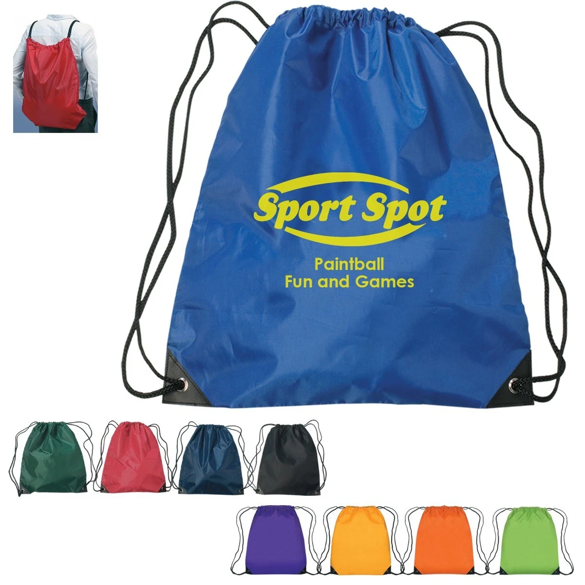 2023 Advertising Sports Custom Promotional Polyester Drawstring Bag