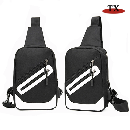 High quality/High cost performance  Colorful Outdoor Oxford Fabric Men's USB Charger Waist Bag