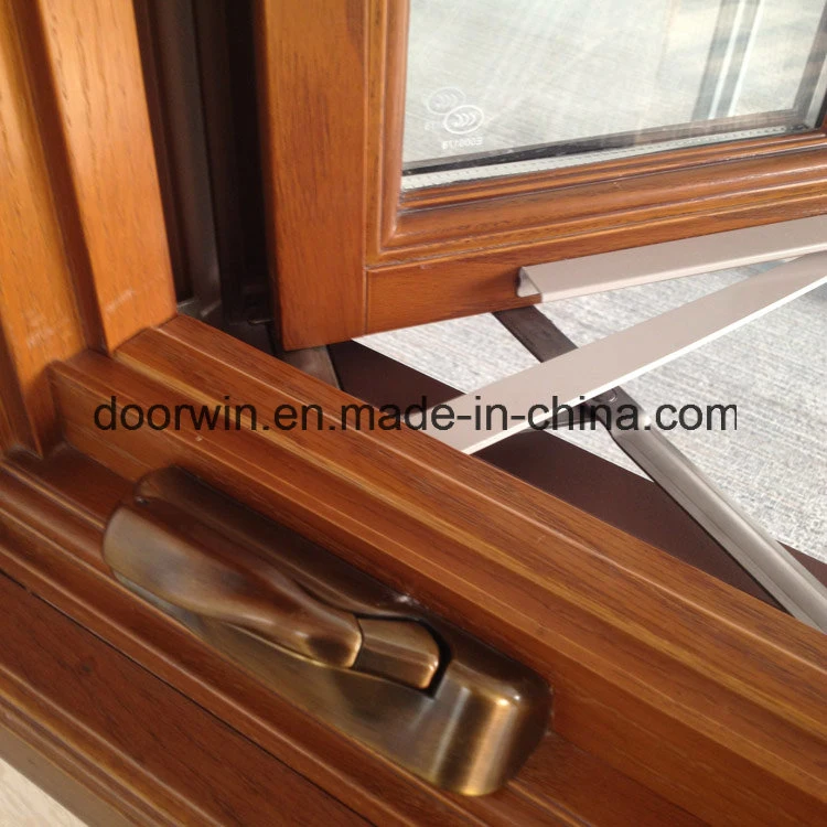 Solid Oak/Teak/Hemlock Wood Casement Windows and Doors with Aluminum Cladding, Durable American Style Window