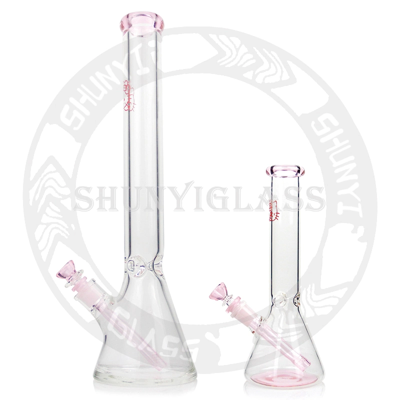 18" Thick Bottom Hello Kitty Straight Tube Smoking Water Pipe with Pink Downstem Tobacco Herb Water Pipes