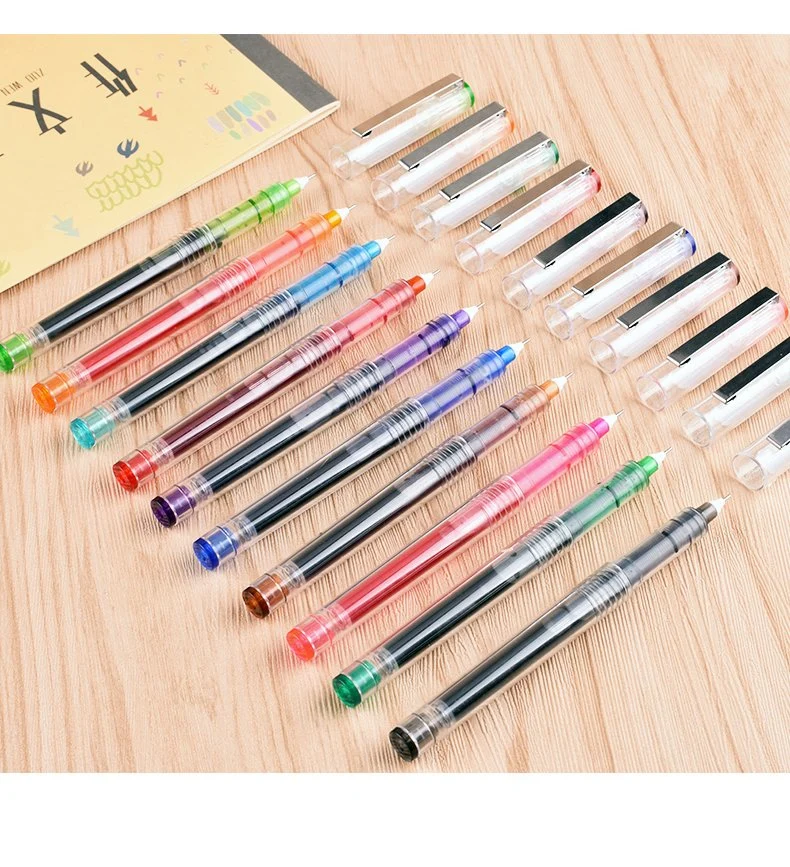 Wholesale/Supplier Stationery Snowhite Rolling Ball Pens Quick Dry Ink 0.5 mm Extra Fine Point Pen Logo Pen, Yellow