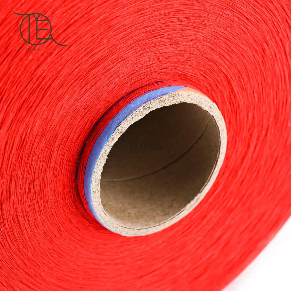 Ne20 Bright Red Open End Recycle Regeneration Cotton Polyester Knitting Dyed Yarn