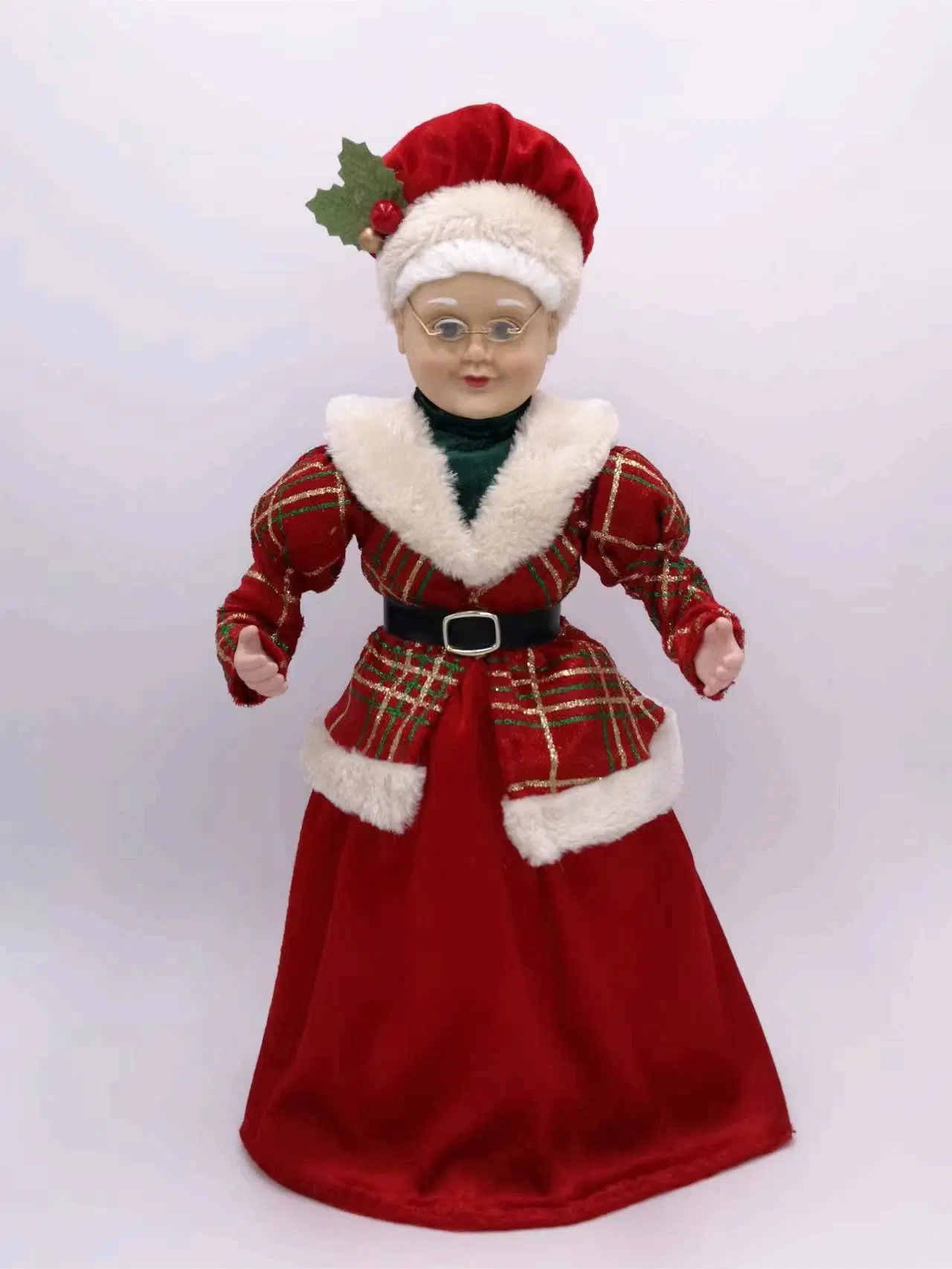 OEM Fabrik Kundengebundene Weihnachtsgeschenk Puppe Frau Claus Figur klein Weihnachtspollen Weihnachtspollen Weihnachtsstoff Puppen Santa Crafts Santa Design Hersteller In China