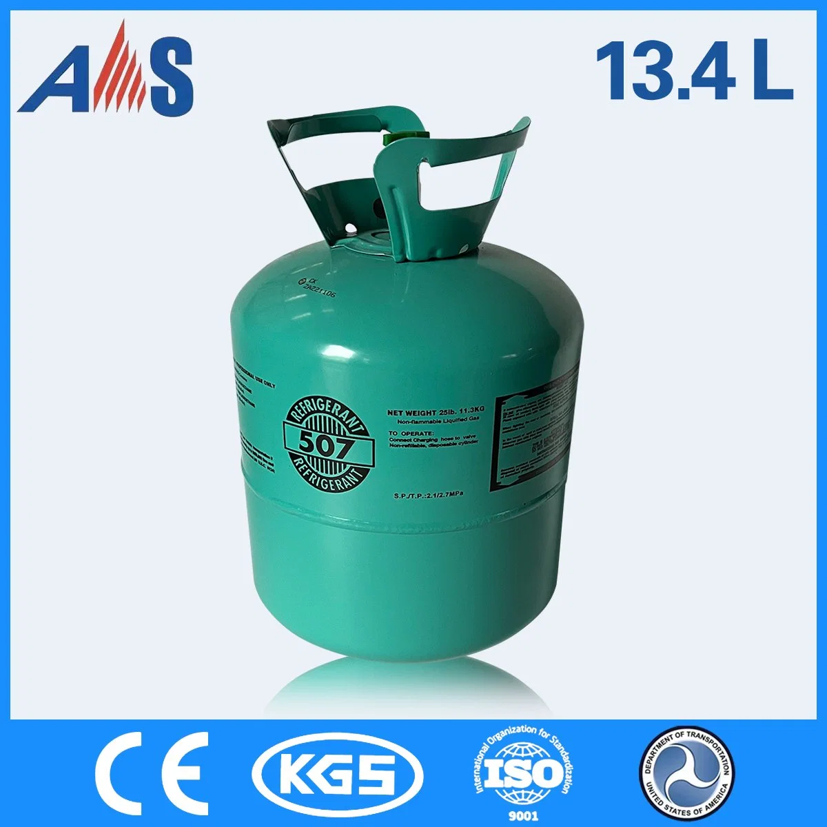 Aço inoxidável 13,6 kg/30lbs cilindro descartáveis de cilindros de gás do depósito de gás com o gás refrigerante R507 99.93% de pureza no preço de fábrica direto