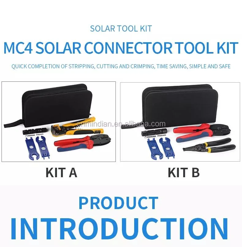 مجموعة أدوات موصل اللوحات الكهروضوئية الشمسية لموصل Mc4 Mc3 أداة تقممي كهربائية