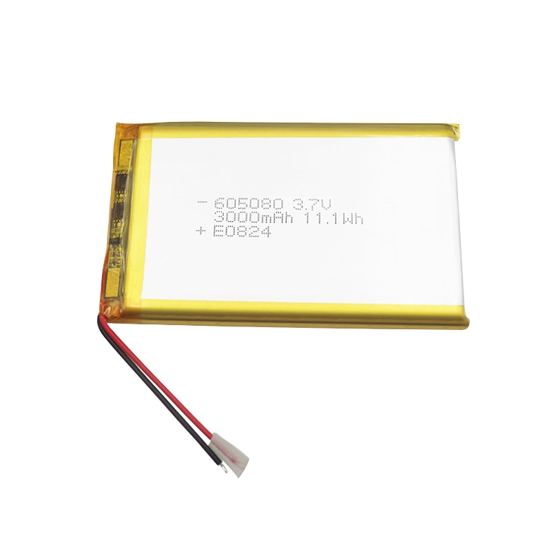 High Capacity Battery 3000mAh 605080 3.7V Rechargeable Li-ion Polymer Battery for Doorbell/Lamp