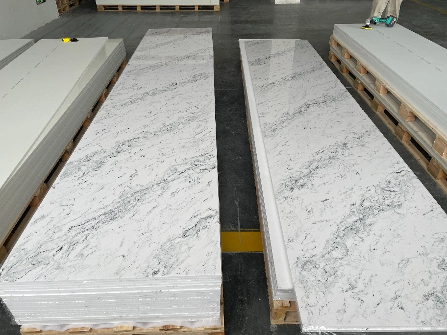 High quality/High cost performance Corians Engineered Raw Quartz Stone Pure Color Quartz Slab