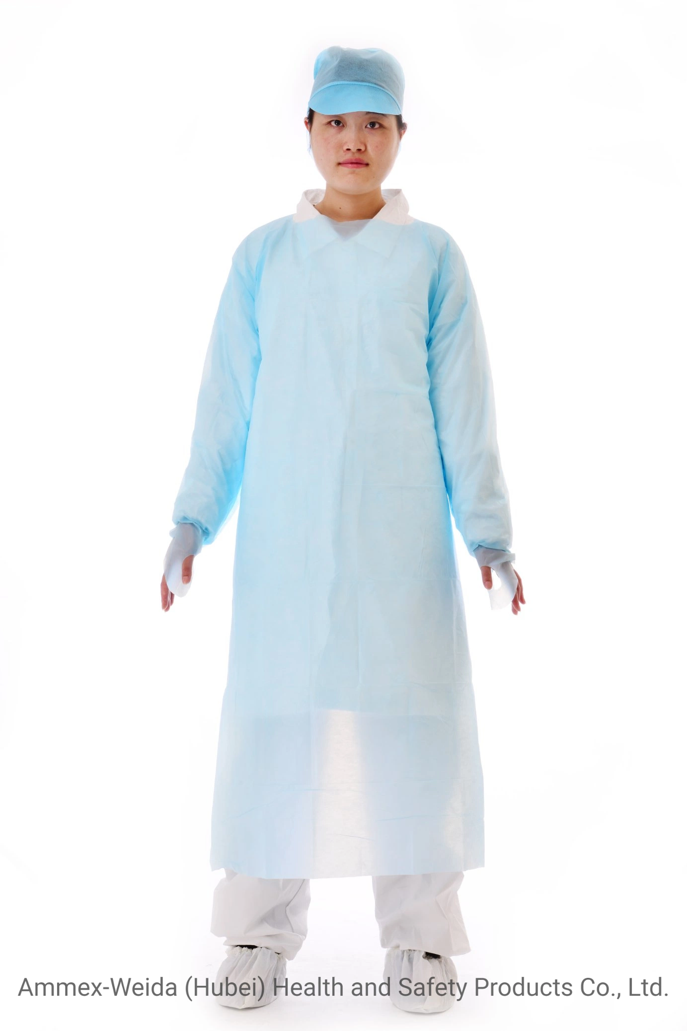 Use for Hospital Disposable Medical Use CPE Gown with Long Sleeves and Thumb Cuffs for Hospital