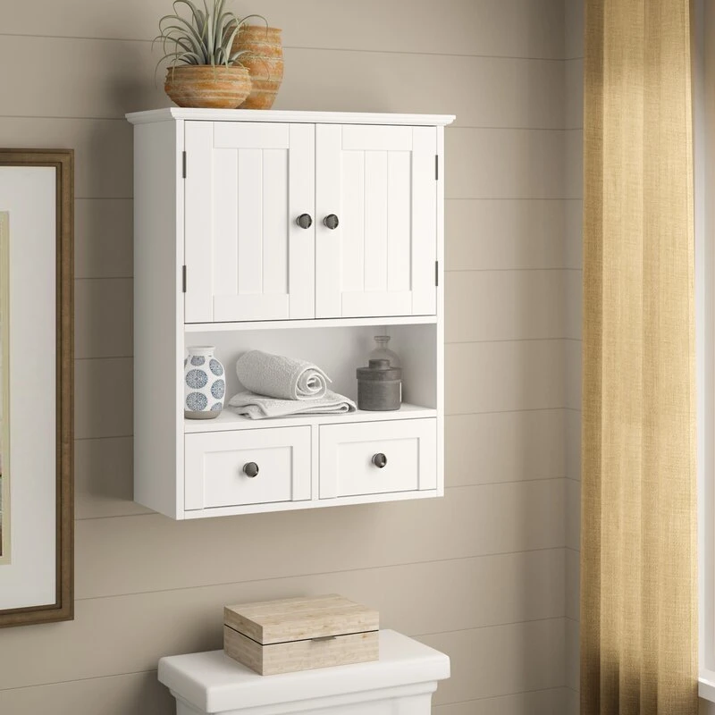 Wall Mount White Medicine Cabinet Storage Organizer Bathroom Furniture