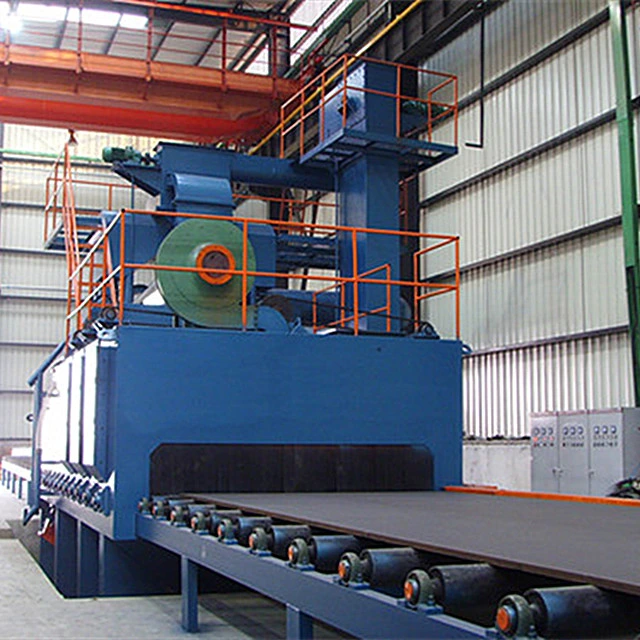 H Beam Metal and Steel Plate Roller Conveyor Shot Blasting Machine