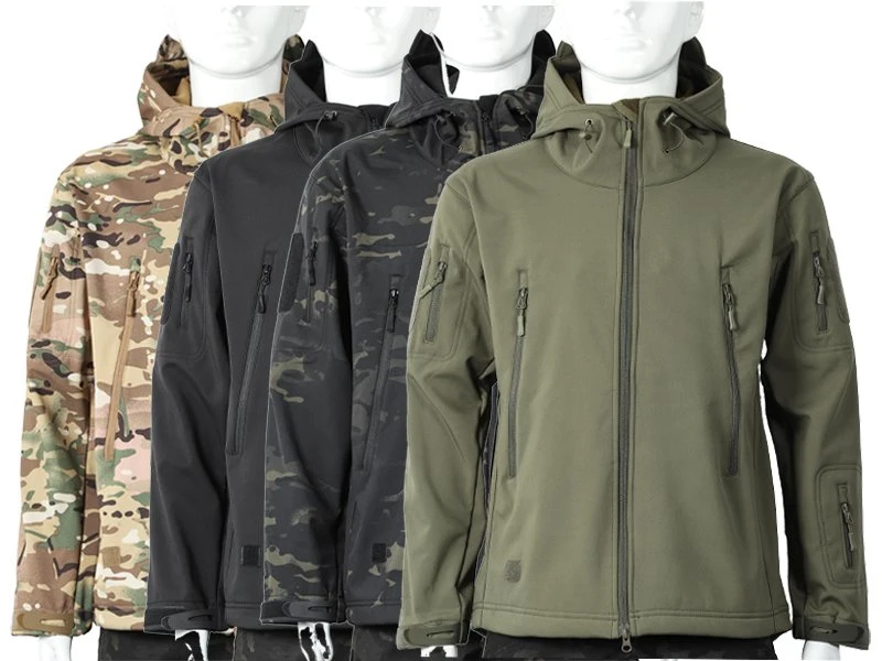 Veste tactique militaire en softshell, haut de combat avec poches multiples pour hommes