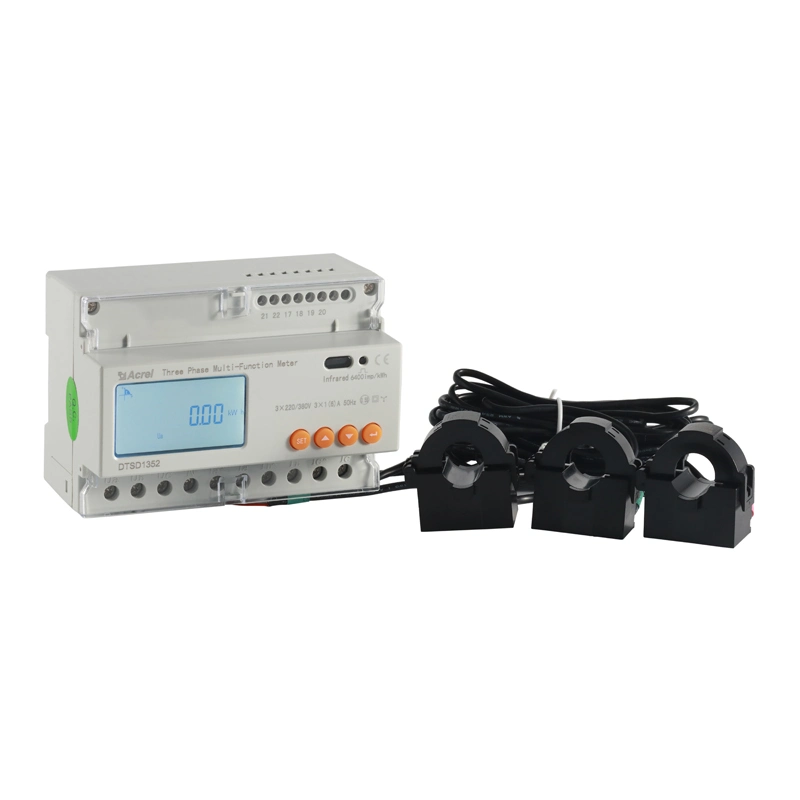 Acrel Low Voltage Three Phase DIN Rail Energy Meter Low Power Consumption Energy Meter with Cts Adl3000-E/CT