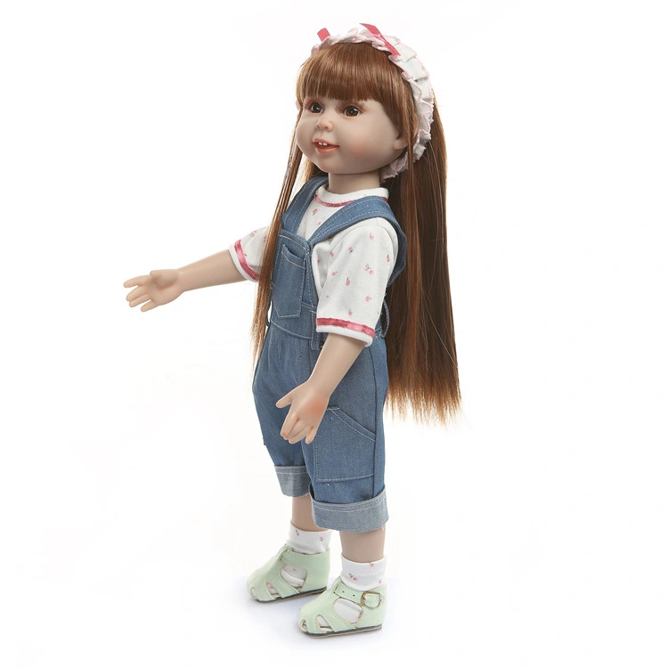 Original Factory Wholesale/Supplier Lifelike Pretty Real Soft Silicone 18" American Girl Doll for Children Gift