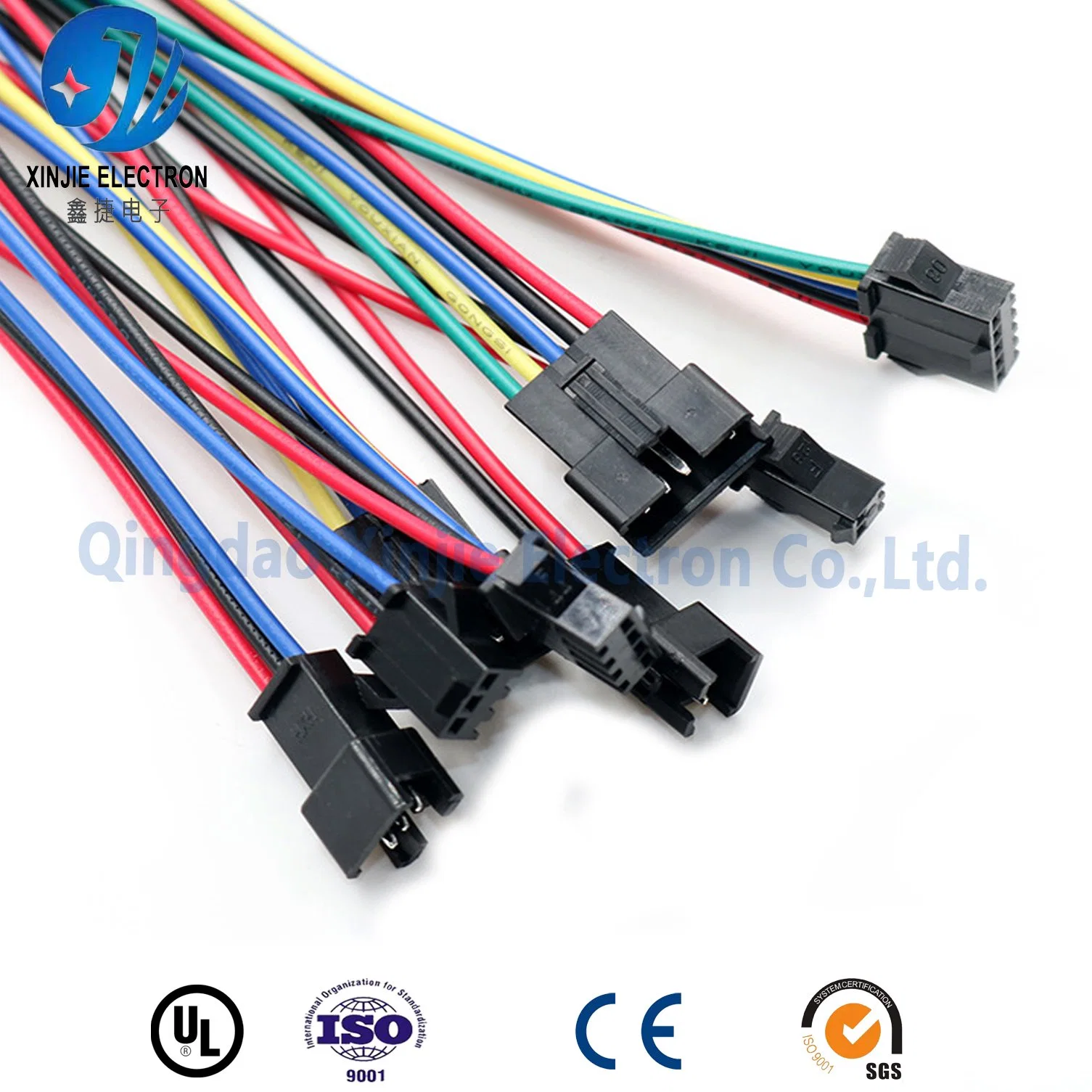 Conjunto de cabos personalizados OEM com conector de terminal para cablagem eletrónica