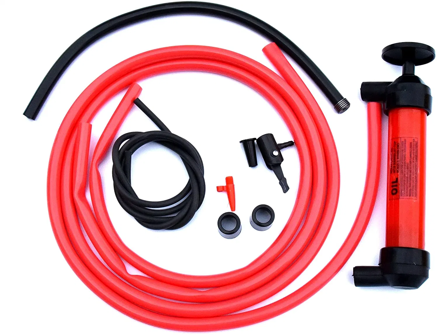 Multi-Use Siphon Fuel Transfer Pump Kit (for Gas Oil and Liquids) , Red