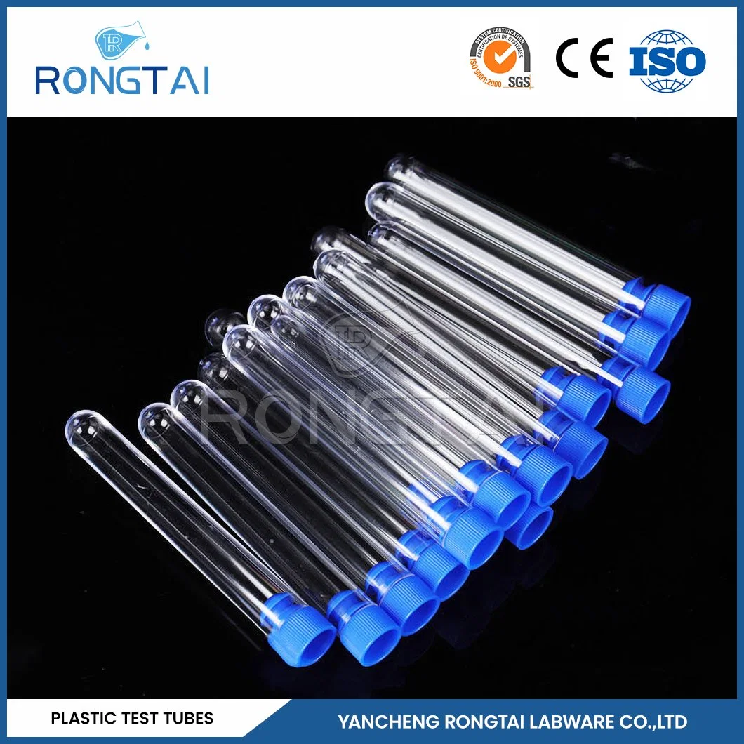 Rongtai Pet Plastic Test Tube Suppliers 12*75mm Plastic Laboratory Test Tube China 8ml 10ml PP Material Lab Plastic PP Medical Test Tube