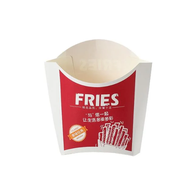 Fry francés desechables de papel caja caja de embalaje Caja de comida para llevar Papas Fritas