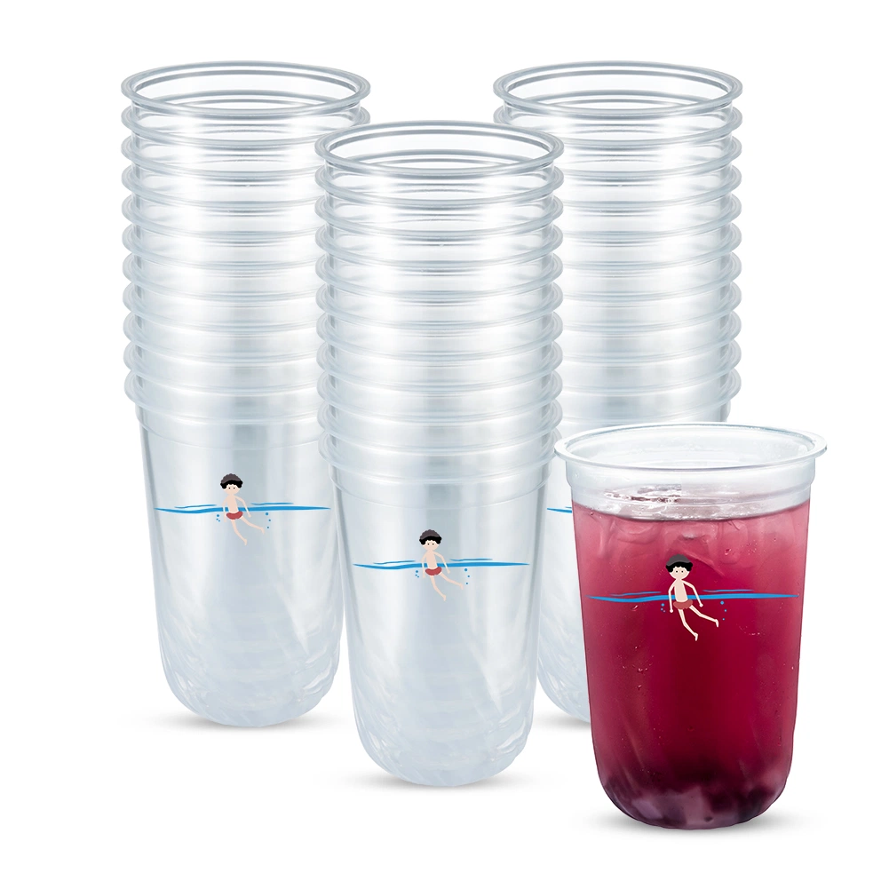 Otor 17 Oz vasos de plástico desechables beber taza taza de café con tapas de la cúpula de 89mm