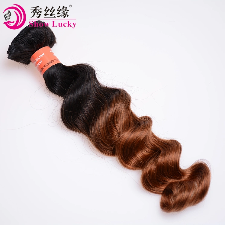 Virgem grossista Ombre cabelos de dois tons 1B/30 ondas soltas Remy Tecelagem de cabelo chinês