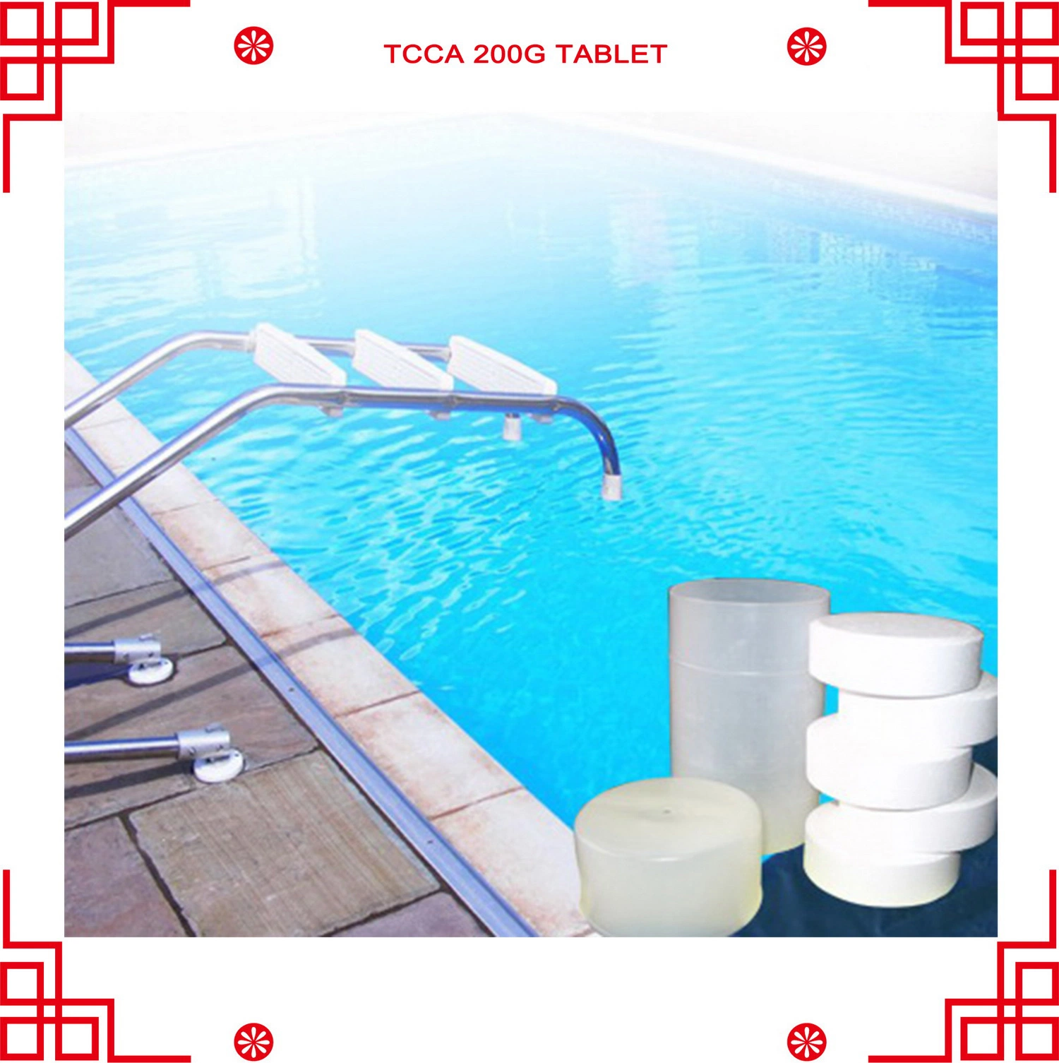 Swimming Pool Chemical TCCA 90% Chlorine Tablets  200g