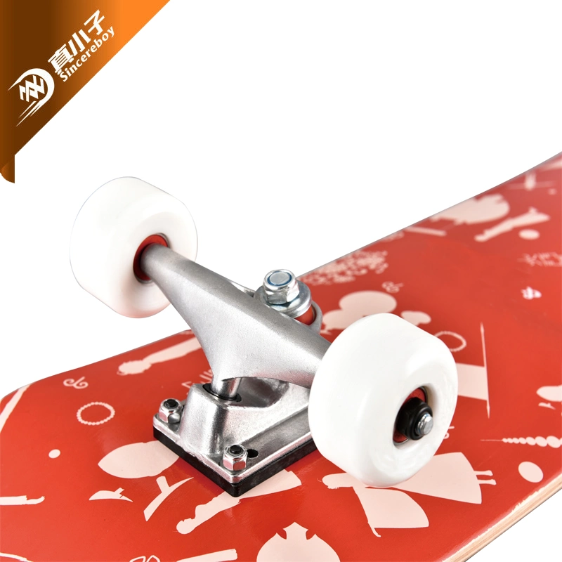 Großhandel/Lieferant 7 Ply Ahorn Holz Skate Board Gedruckt Truck Skateboard Mit PU