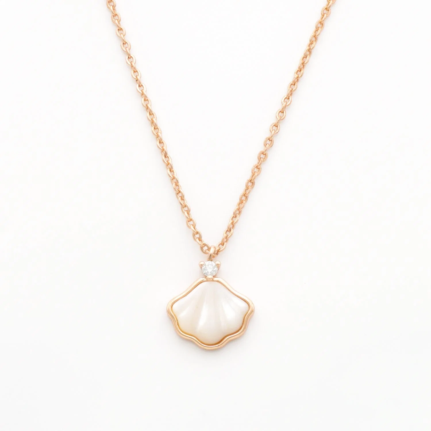 Design Simple Pretty Gold Plated Fashion Silver Jewelry Zirconia Child Pendant Necklace