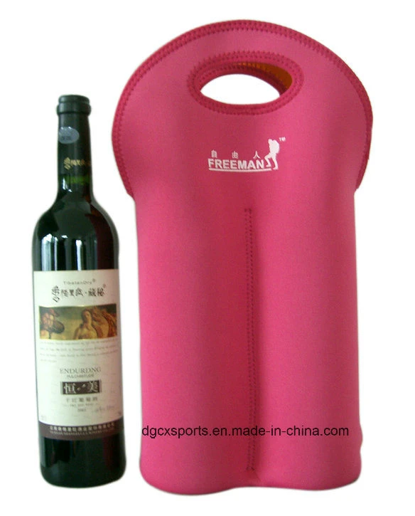 La moda de alta calidad 750ml de neopreno doble bolsa de enfriador de vino botellas