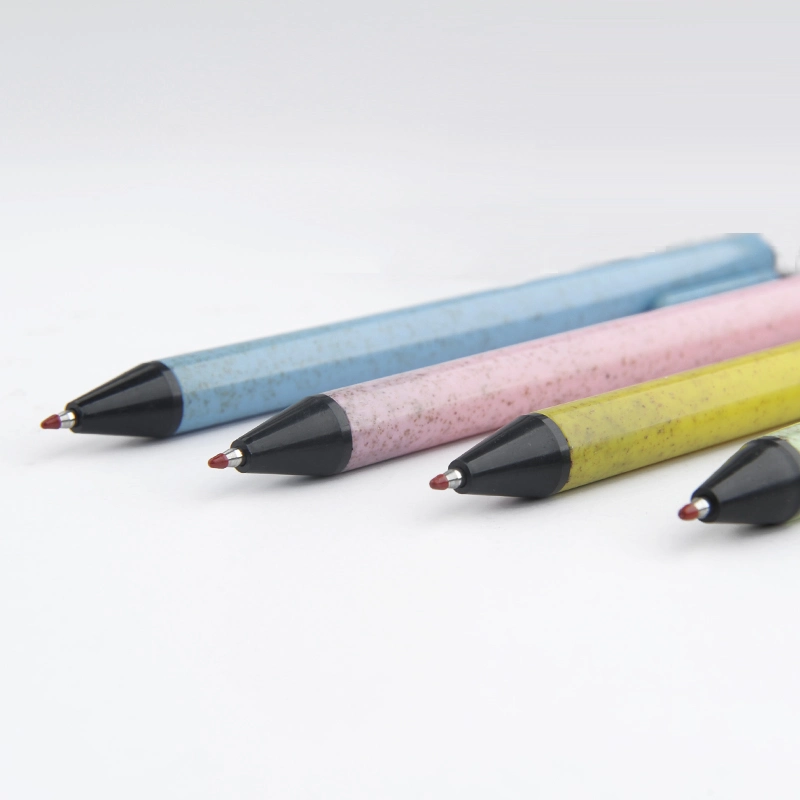 1.0mm Office Supplies Promotional Eco Friendly Recycled Wheat Straw Ball Pens