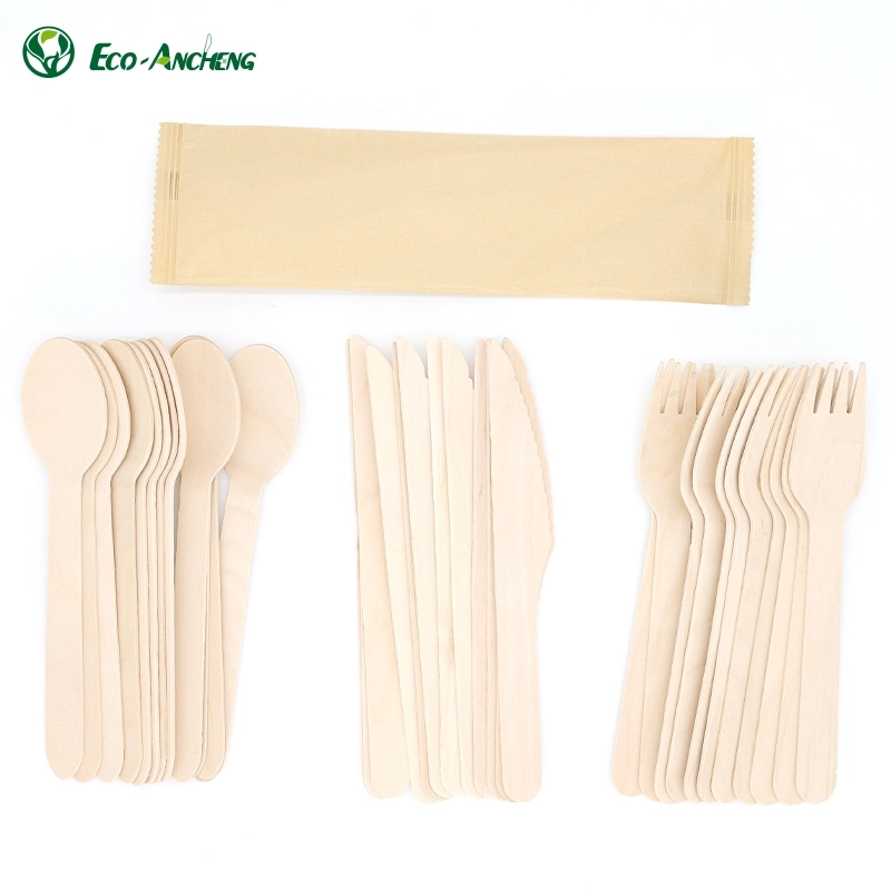 160mm Precio de fábrica Disposable Cubertería de madera cuchillo cuchara de tenedor de mesa